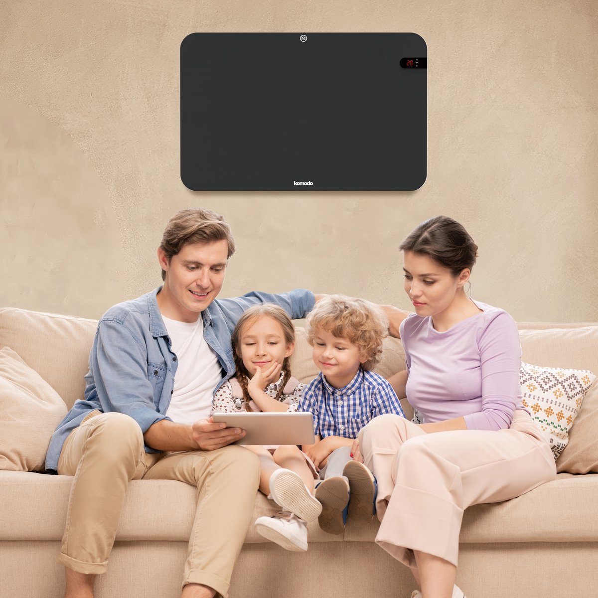 Komodo Infrarood Verwarmingspaneel - 450W - 72,5 x 45 cm - Verplaatsbaar & Hangend - Thermostaat - LED Display & WiFi App - Infrarood Verwarming, Elektrische Kachel, Paneel - Voor 15m2 – foto 6