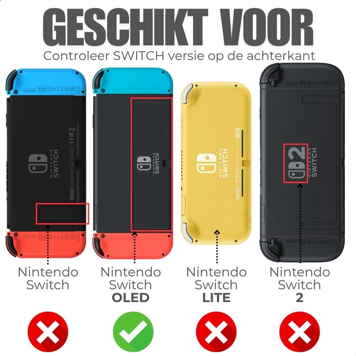 Xainy – Hard Case BLAUW geschikt voor Nintendo Switch OLED | Switch-games accessoires | beschermhoesje / cover voor de Nintendo Switch consoles | Screen protector & joycons pro controller grip inbegrepen | cadeau voor mannen – foto 8