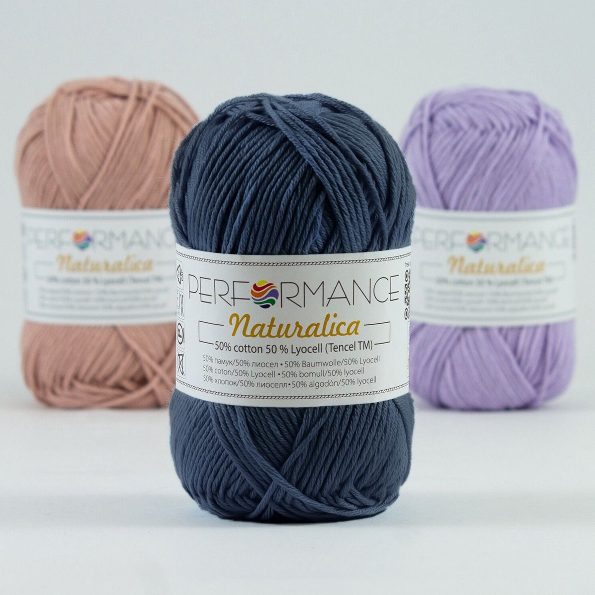 5 bollen duurzaam haakgaren Naturalica navy blauw (2131) - katoen en lycocell - natuurlijk breigaren