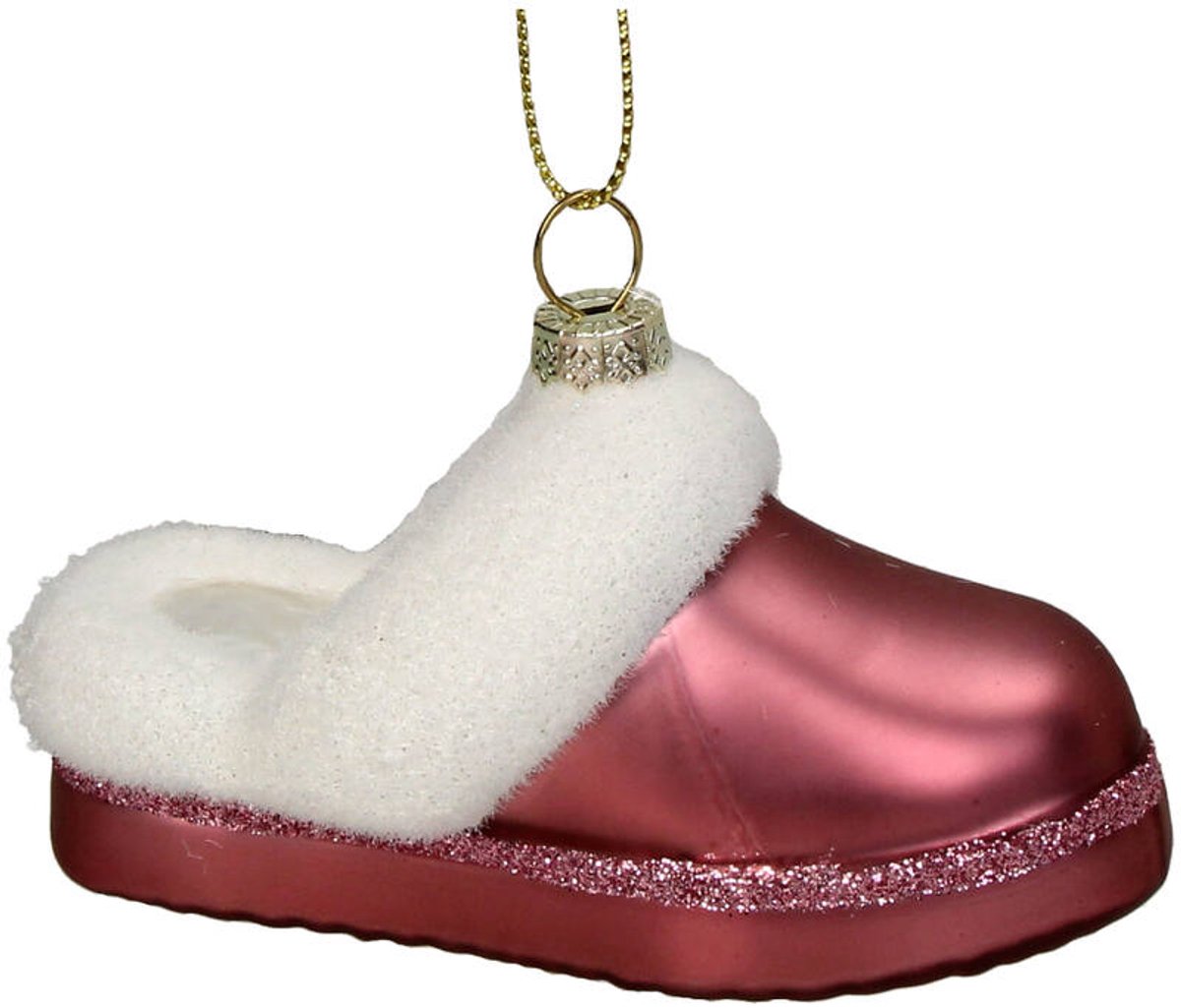 HD Collection glazen kerst ornament kersthanger comfy slippers pantoffel 6.3 cm uit de collectie The Christmas Vintage Shop