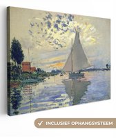 Toile Peinture Voilier au Petit-Gennevilliers - Peinture de Claude Monet - 40x30 cm - Décoration murale