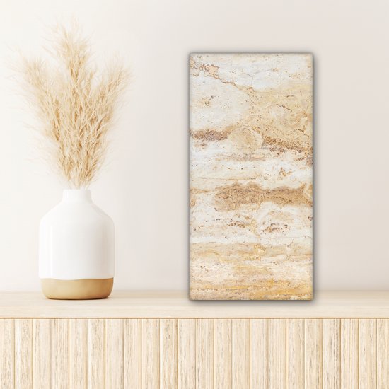 Tableau sur toile Marbre - Sable - Texture - 20x40 cm - Décoration murale