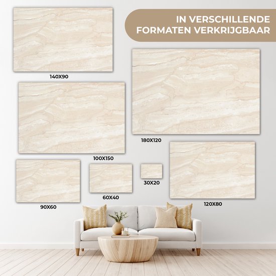 Tableau sur toile Marbre - Chaux - Sable - Texture - 30x20 cm - Décoration murale