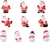 SilteD 30 stuks mini-ornamenten van hars Hars Claus-standbeelden Mini-sneeuwman Mini-kerstfiguren Kerstman-ornamenten Hars-kerstman-decoraties Mini-slee Miniatuurbeugel Ouderling
