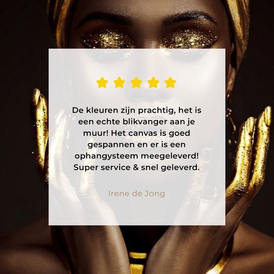 Canvas Schilderij 80x60 cm - Vrouw - Abstract - Goud - Portret - Wanddecoratie slaapkamer - Muurdecoratie woonkamer - Kamer decoratie - Wanddoek interieur binnen - Vrouwen schilderijen