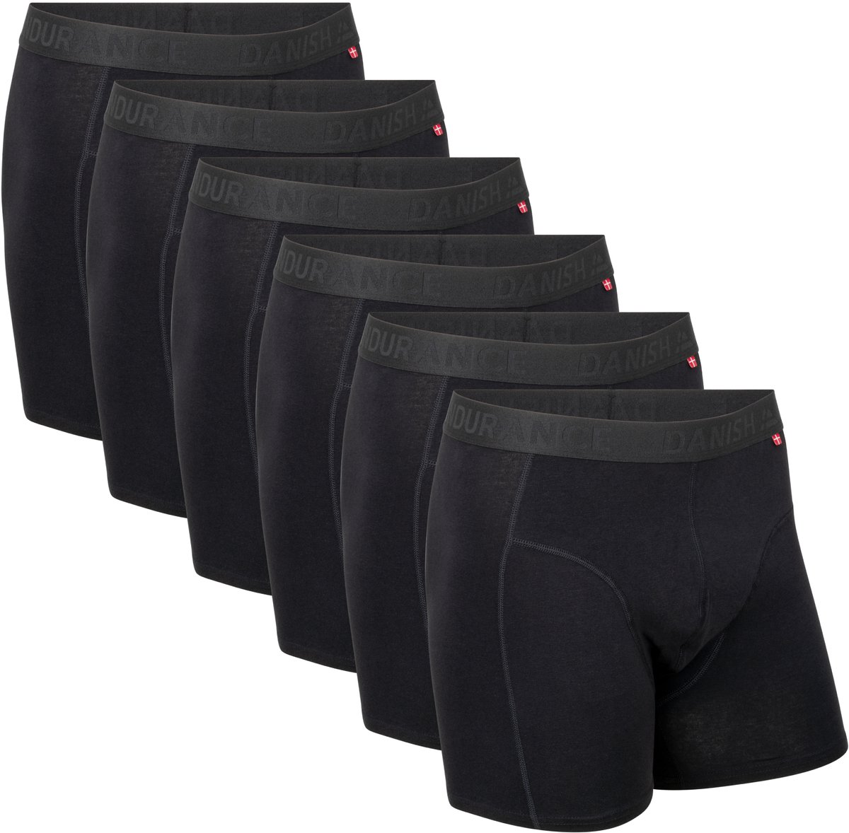 DANISH ENDURANCE Boxershorts biologisch katoen - voor Heren - 6 pack - Zwart - Maat L
