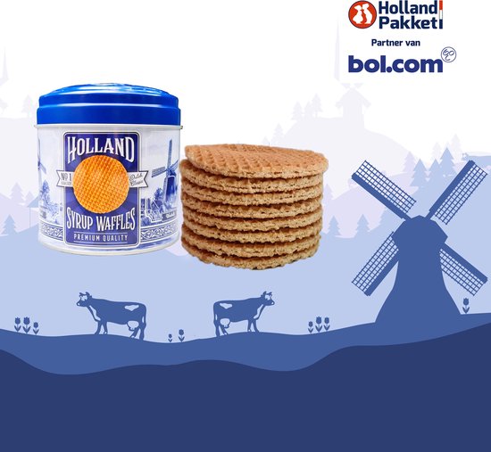 Paquet cadeau - Paquet cadeau - Coffret cadeau - Coffret cadeau Holland bag L - avec des cadeaux hollandais autour de Stroopwafels - Geveltjesdrop - Gouda Biscuits