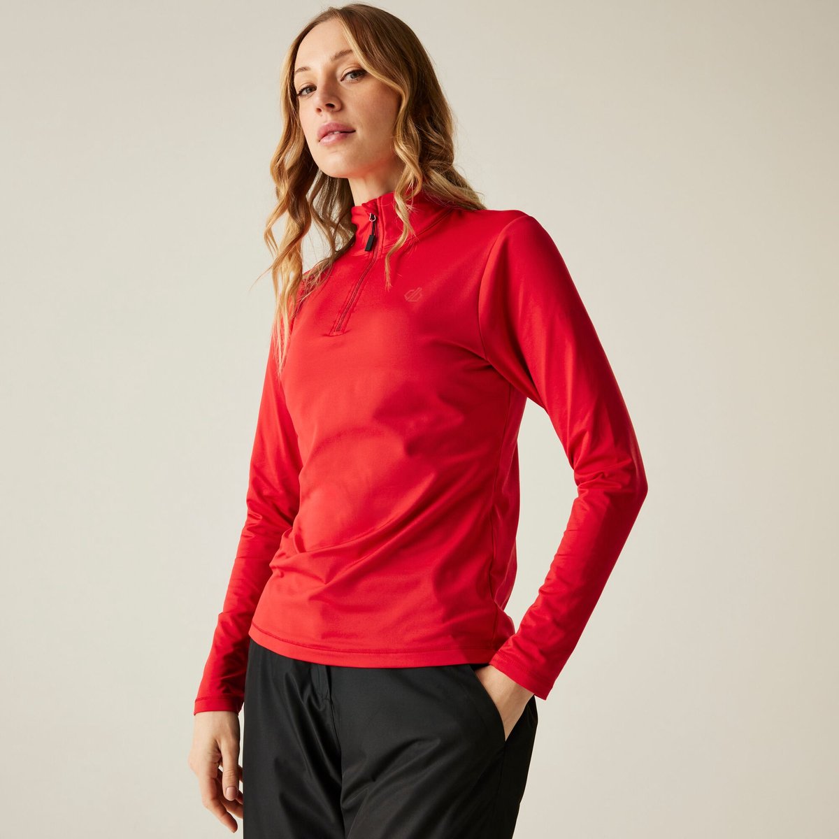 Pullover Sweat Fleece Ski Dames Midlayer Lowline II Rood