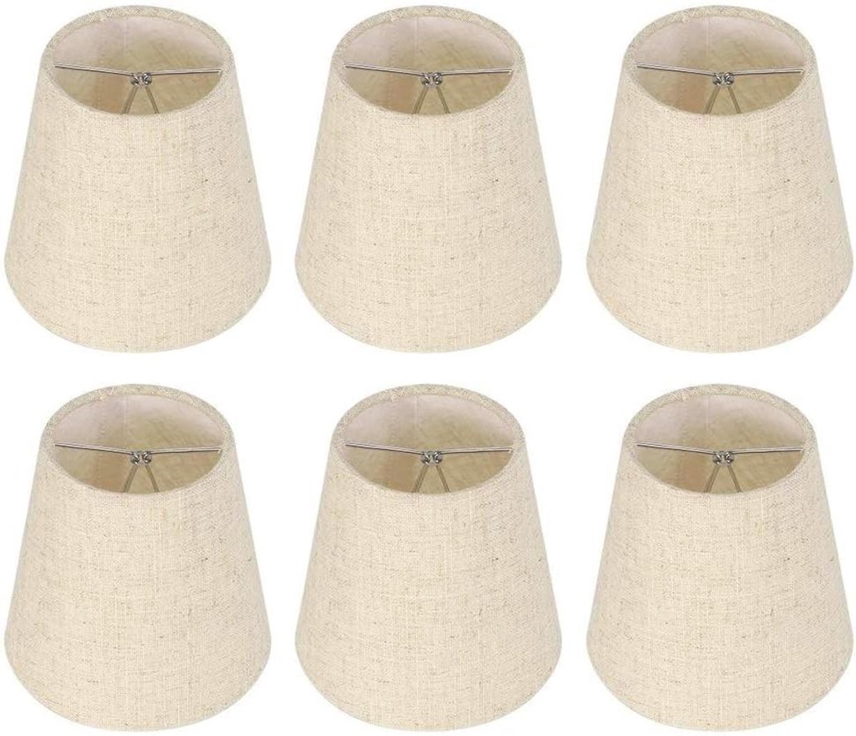 JHubers Goods - 6 Pack Lampenkappen van Linnen Stof voor Tafellampen en Kroonluchters