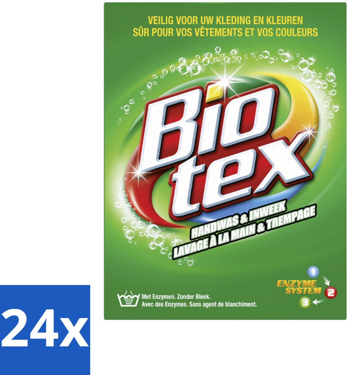 24 x Biotex Handwas & Inweek Poeder 720 gr - Handwas - Inweek Waspoeder - Biologisch Wasmiddel - Enzymen - Vuil Verwijderen