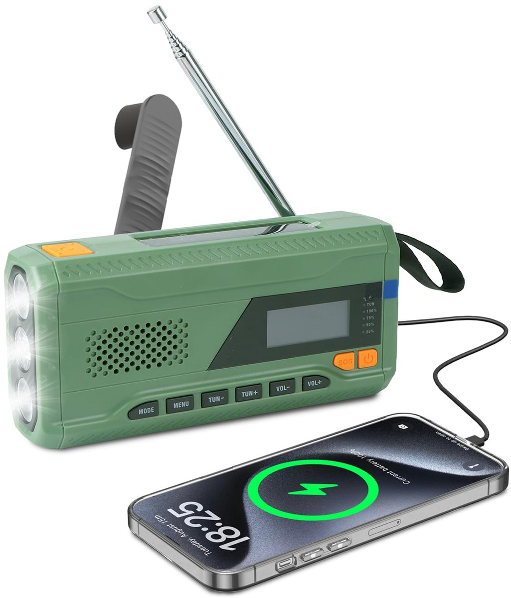 Cover van Azomor® Draagbare noodradio met solar en zwengel voor outdoor en noodsituaties