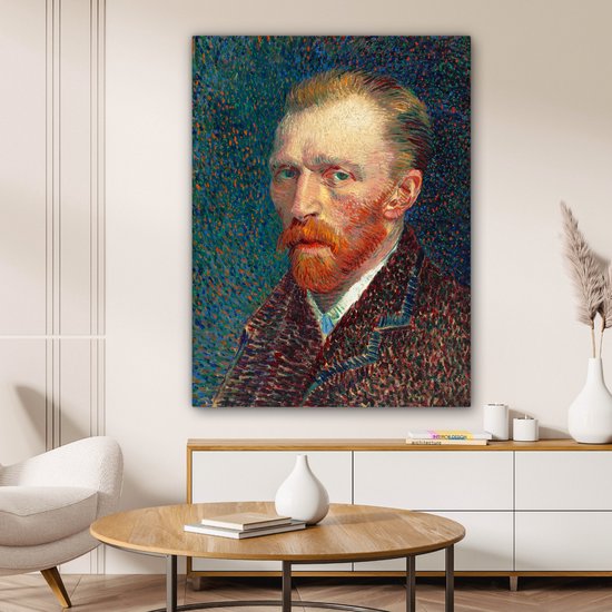 Toile Peinture Autoportrait - Vincent van Gogh - 90x120 cm - Décoration murale