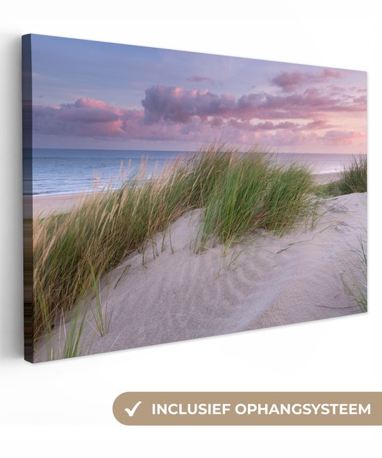 Peintures sur Toile Plage - Dune - Ciel - 150x100 cm - Décoration murale