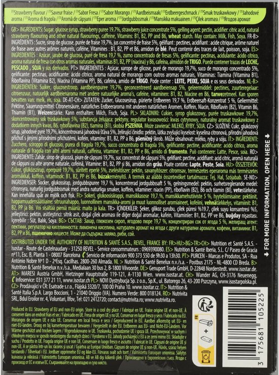 Isostar Energy Fruit Boost Strawberry with Caffeine 10 x 10 g van Merkloos — afbeelding 5