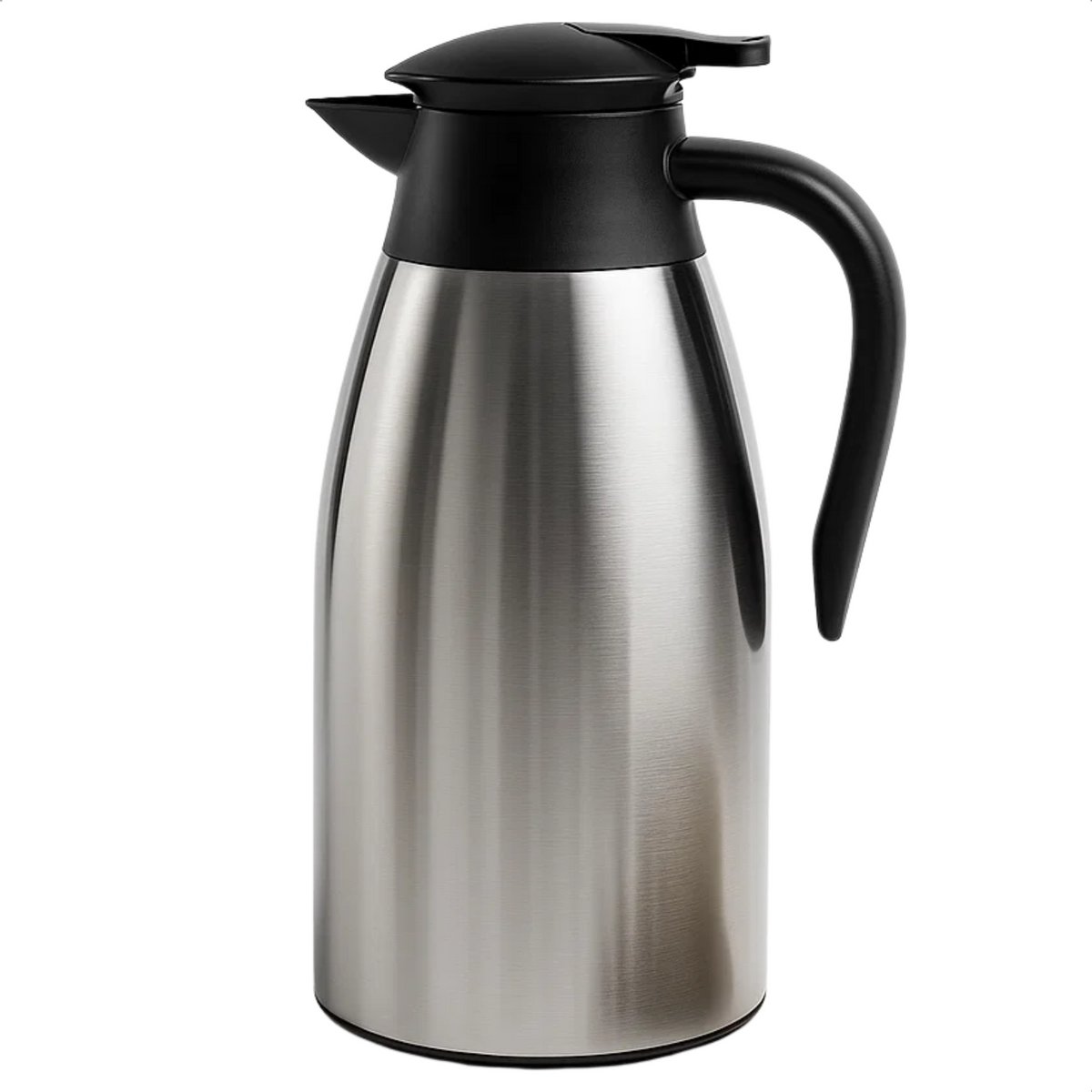 Cheqo® Thermoskan 2 Liter - RVS Thermoskan - Dubbelwandige Thermoskan - Lekvrije Thermoskan - Isolerende Kan - Warme en Koude Dranken - Thermoskan met Handgreep - 1-Hand Bediening - Roestvrij Staal - Thermoskan voor Koffie — cadeau in Koken & Dineren - foto 2