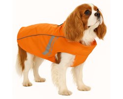 Hondenjas – Regenjas hond – Waterdichte hondenregenjas met reflectie – Flamingo Regenjas Pomi Oranje – 45 cm