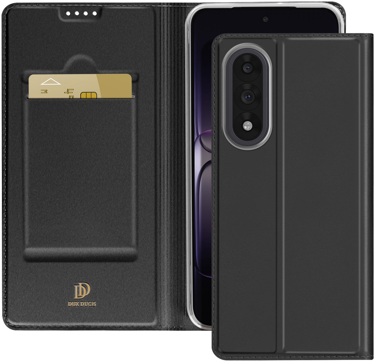 Dux Ducis, Flipcase voor OnePlus Nord 5 met Kaarthouder Skin Pro Serie, Zwart