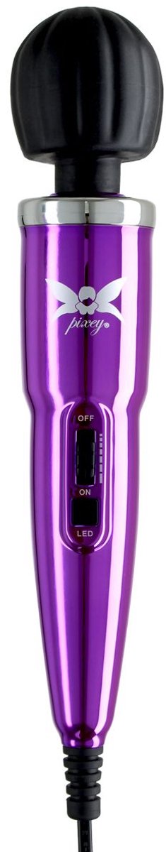 Pixey Silence Violet Edition – Stille & Krachtige Vibrator Wand, Brushless Motor, Tot 12000 RPM, Instelbare Intensiteit, LED-Verlichting, 2,5 m Kabel, Bedraad