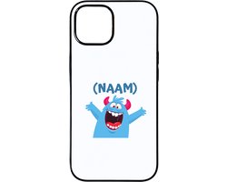 Hacebo® - Blauwe monster telefoonhoesje - Monster - kinderen - telefoonhoesjes - leuk cadeau voor mijn kind - verjaardagscadeau - kado - gift - vriendelijke monster - hoesje geschikt voor iPhone 15
