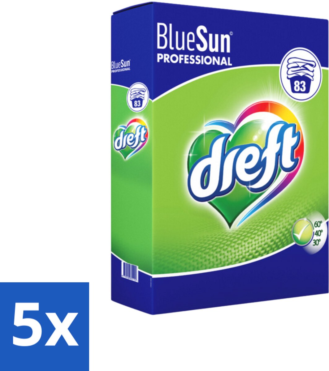5 x Dreft - Wasmiddel Poeder - Professional - Efficiënte reiniging - 83 Wasbeurten - Voordeelverpakking - 5 stuks
