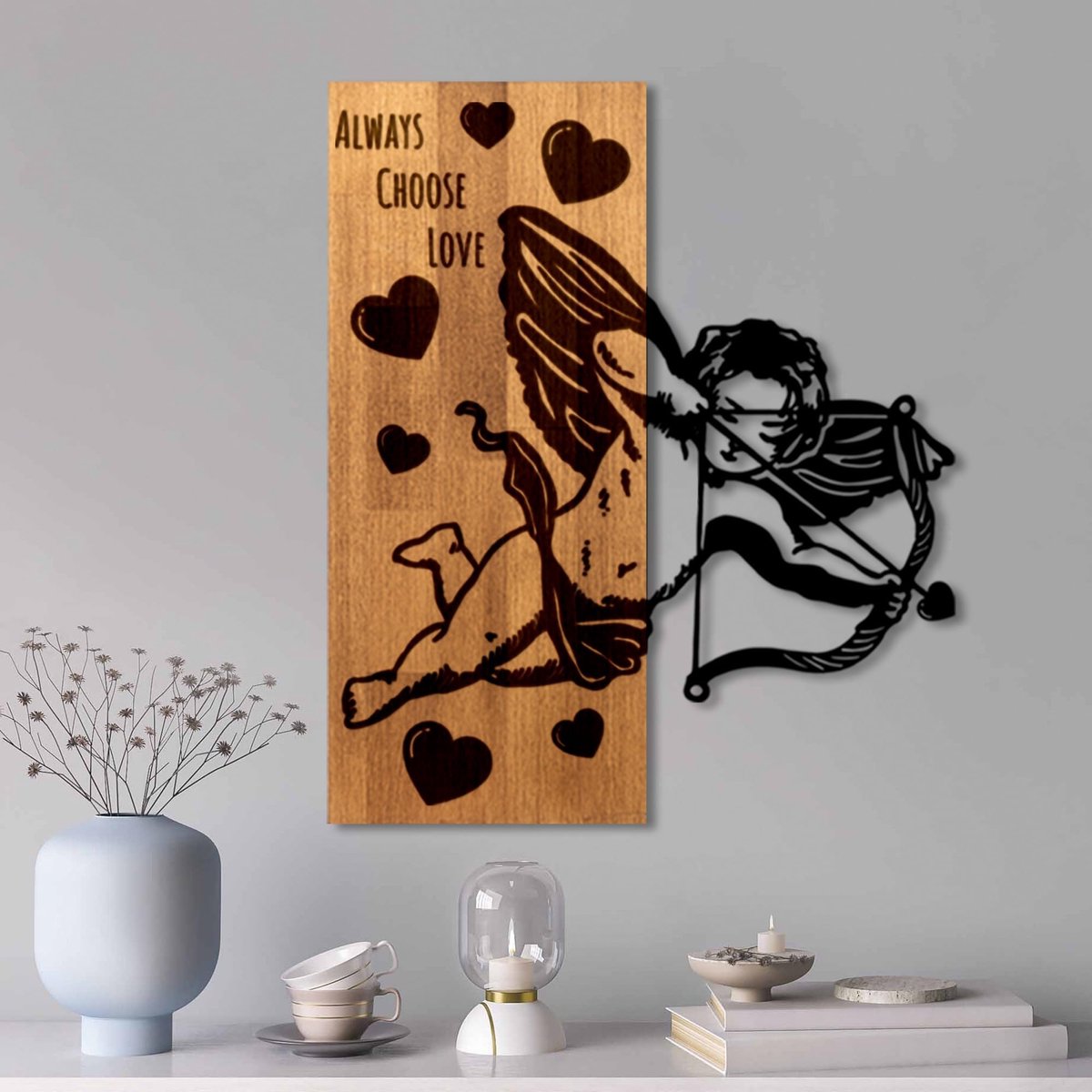 Azomor® Unieke wanddecoratie van hout en metaal voor moderne interieurstijl