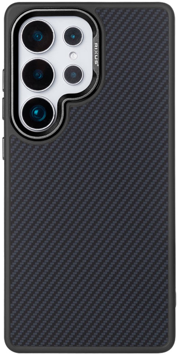 Rixus Mag Carbon With MagSafe For Samsung Galaxy S25 Ultra Titanium Black