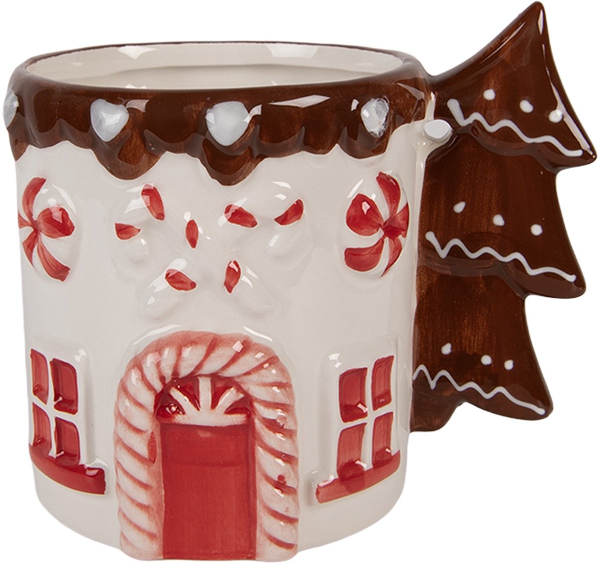 Clayre & Eef Mok 400 ml Wit Keramiek Kerstboom