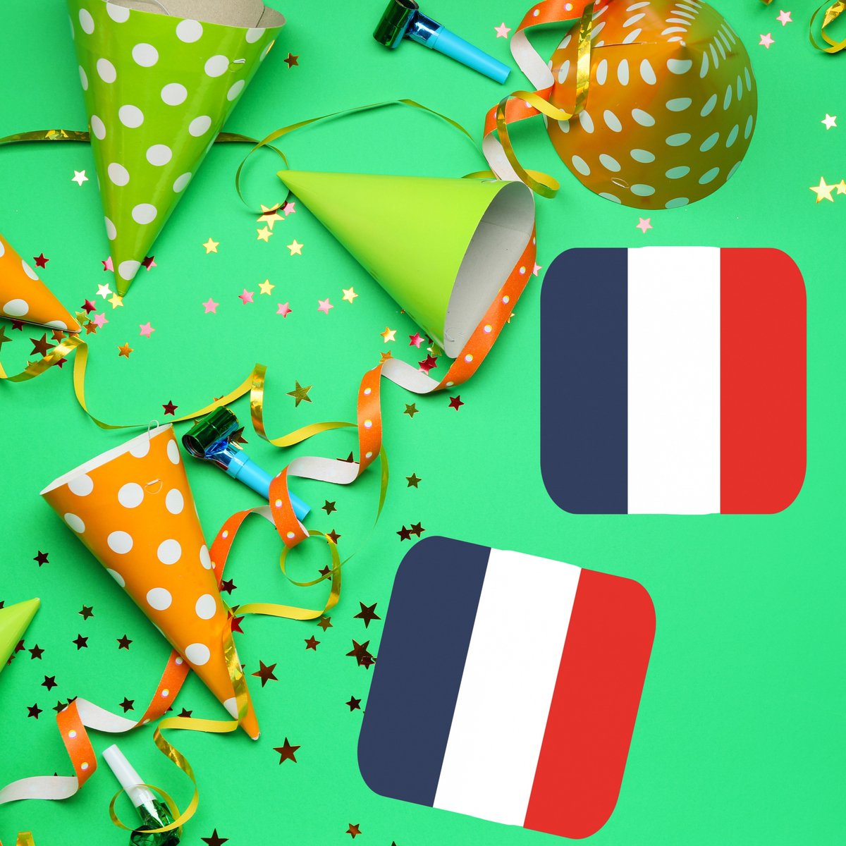 Bierviltjes Franse vlag vierkant 15 st - onderzetter viltjes