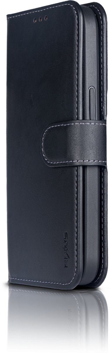 Rixus For iPhone 15 Duo Magnetic Detachable Wallet Black