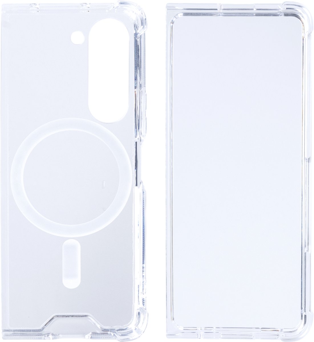 Rixus For Samsung Galaxy Z Fold5 Magnetic Clear Case TPU White