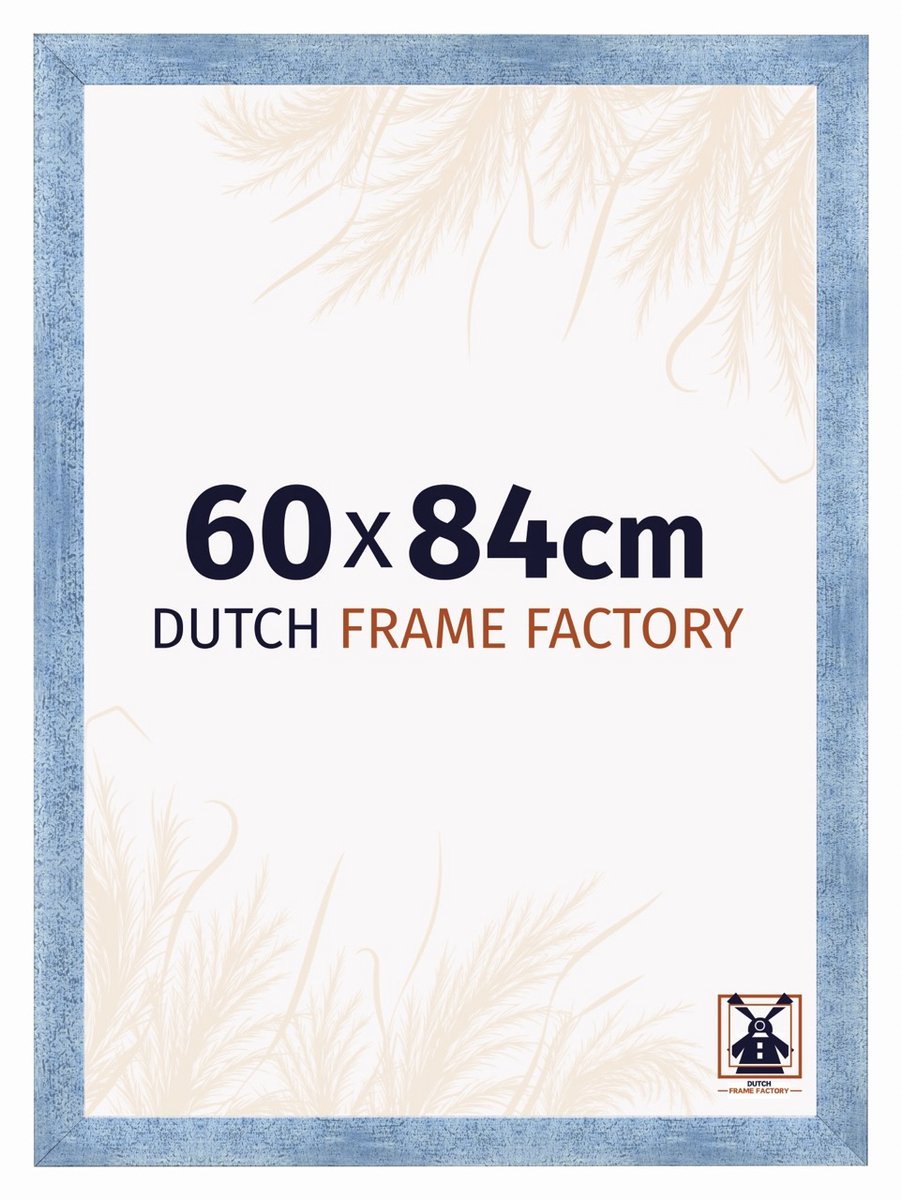 Dutch Frame Factory Fotolijst 60x84 cm - MDF - Helder Blauw Geveegd - Praag