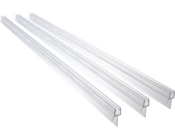 Aica Model 2 Douchestrip Drie strips 90 cm-Geschikt voor 5-6 mm Glas-Transparant PVC-Waterdicht-flexibele vin 23 mm breed-Op Maat te Snijden