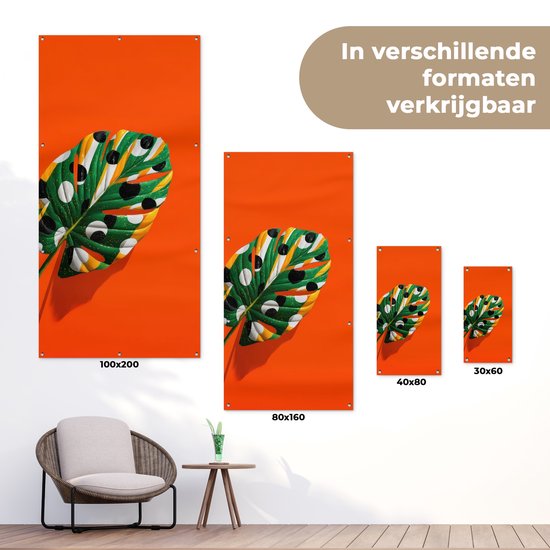 Tuinposter 80x160 cm - Tuindecoratie 3-2 - Poster voor in de tuin - Buiten decoratie - Schutting tuinschilderij - Tuindoek muurdecoratie - Wanddecoratie balkondoek