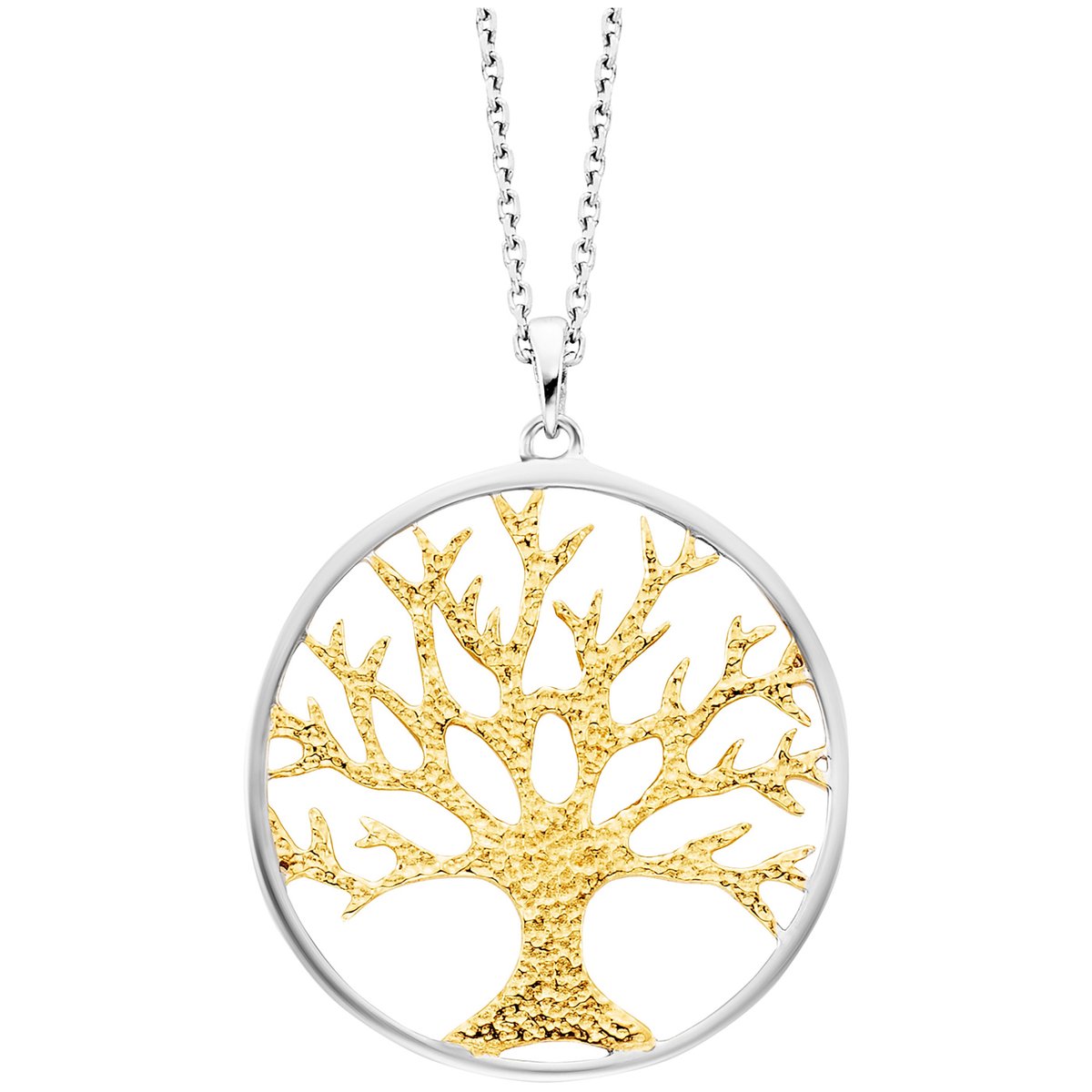 Julie Julsen Anhänger mit Kette 925/- Sterling Silber rhodiniert/vergoldet Motiv Lebensbaum