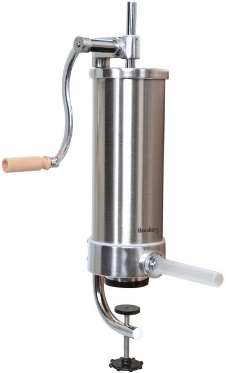 Klausberg KB-7926 Verticale Worstvuller | 3 kg Capaciteit | RVS | Met 4 Vullers | Vleesvuller | Worstmaker