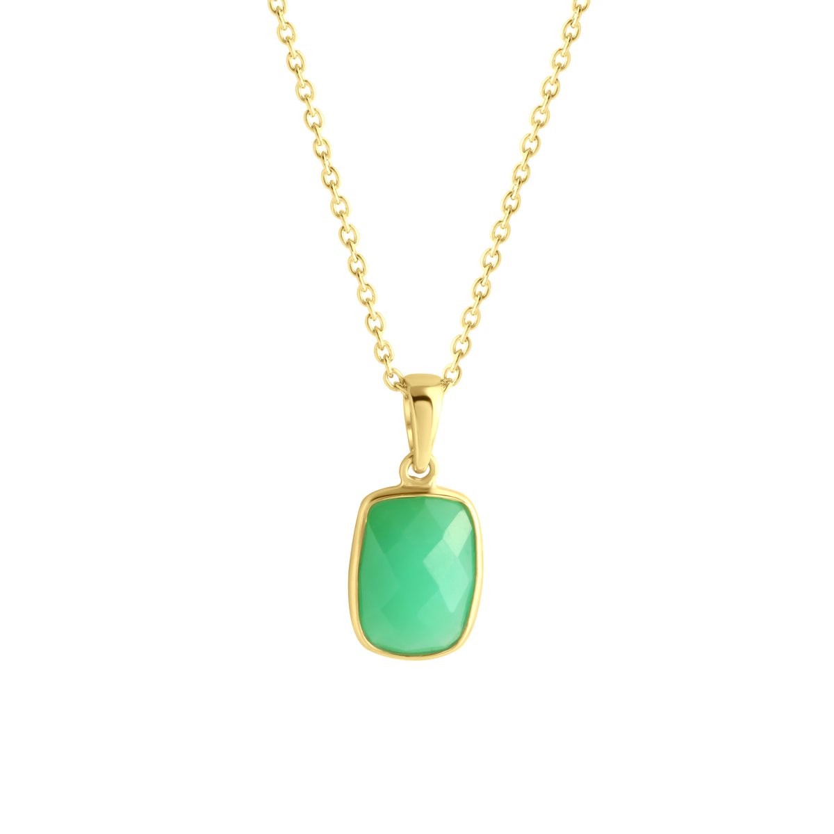 Jamelli Damen-Kette 925er Silber 1 Chrysopras One Size 88396286