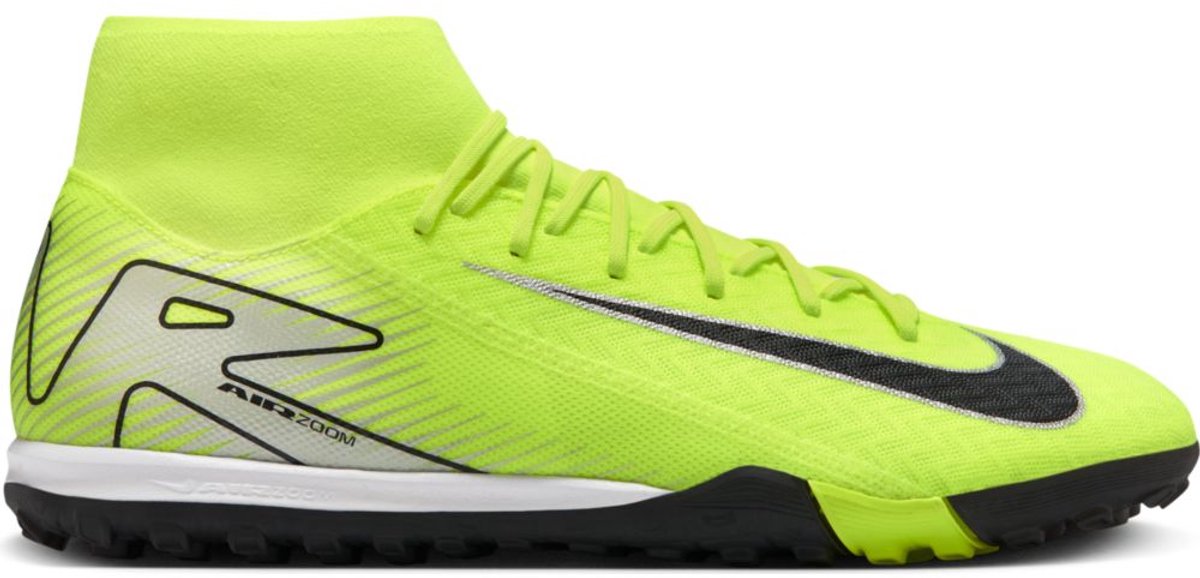 Nike Mercurial Superfly 10 Academy TF voetbalschoenen in felgeel, maat EU 45 1/2, met Air Zoom-unit voor extra snelheid.