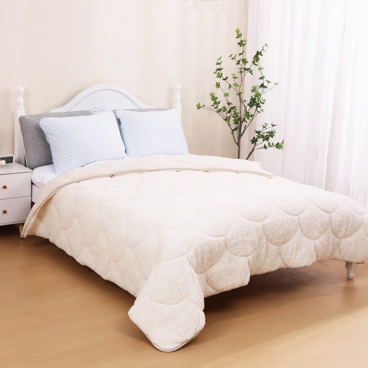 Velvet Sherpa Comfort Dekbed - 240x220 cm - Pearl White - All Year