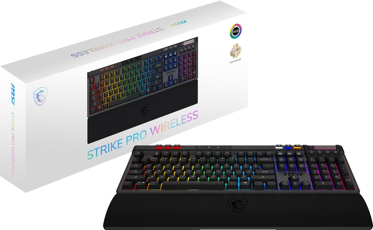 MSI STRIKE PRO WIRELESS - Silent Gaming Keyboard 1500h thumbnail 5