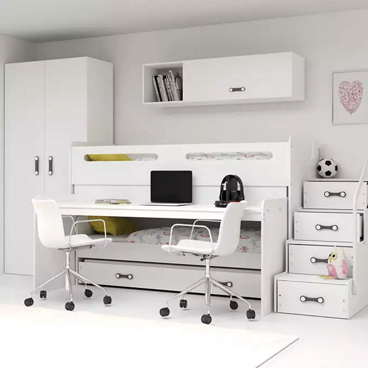 BMS - Triple Youth Bed MAX 1 - 80x200 - Wit