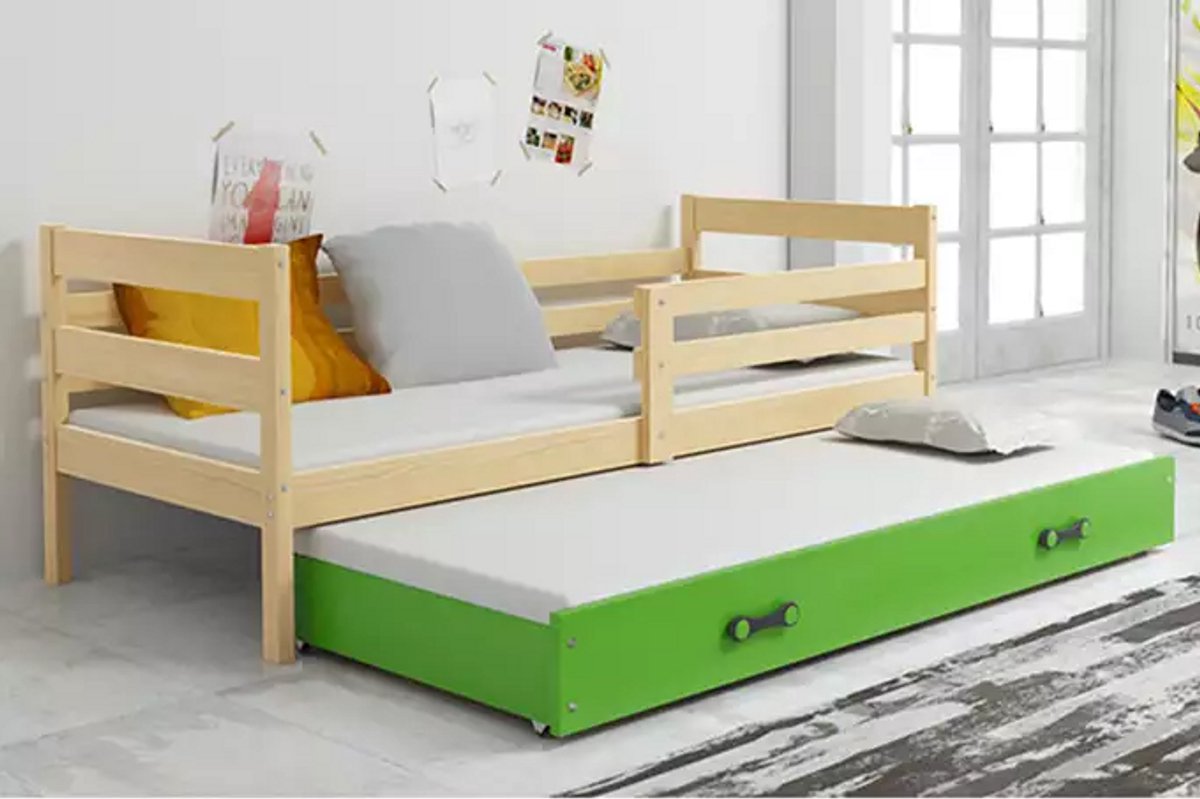 BMS - Jeugdbed - 80x190 cm - Groen - Uitbreidbaar met Matras en Lade