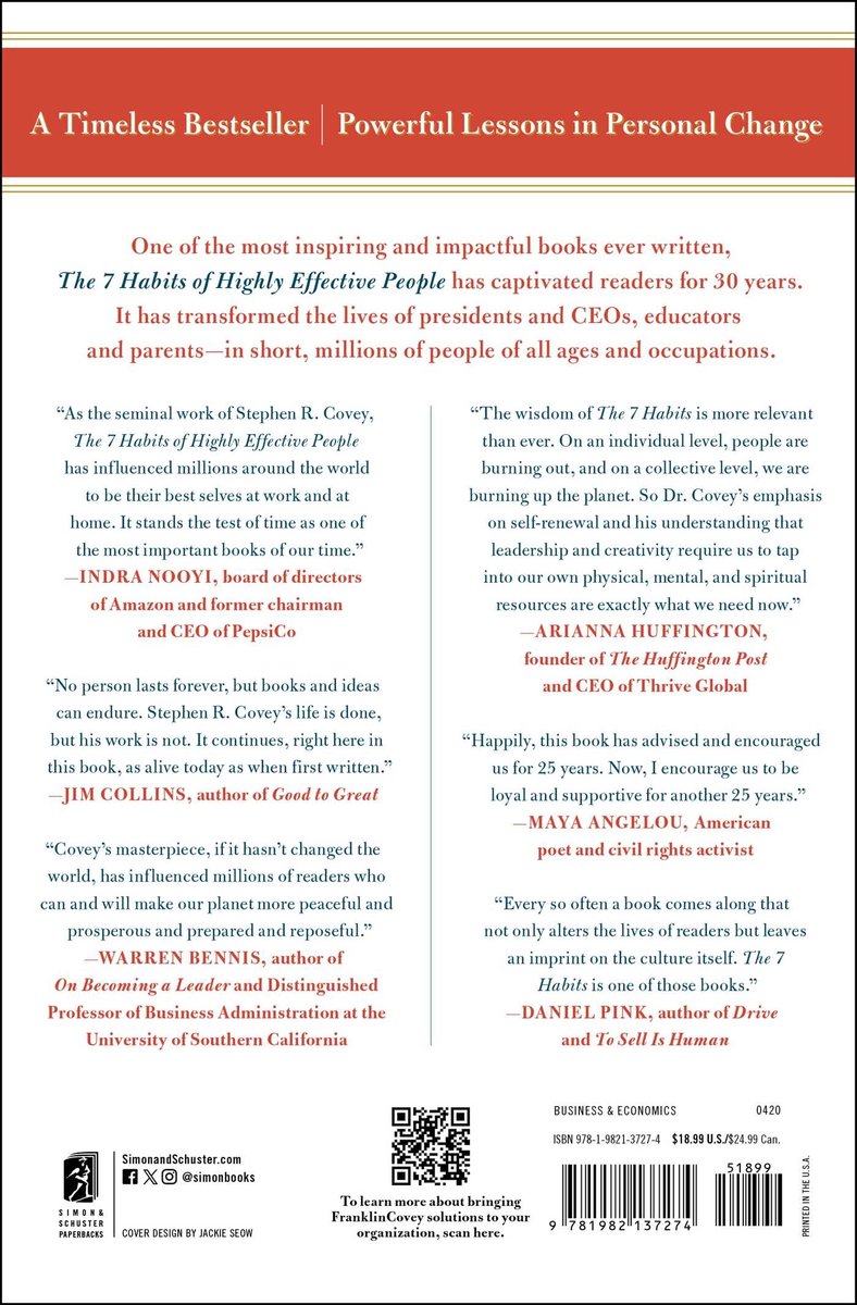 The Covey Habits Series - The 7 Habits of Highly Effective People - back cover