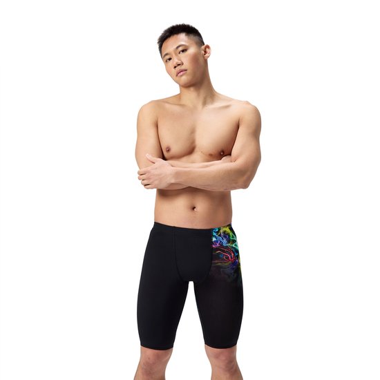 Speedo ML Placement Printed Jammer Zwart UK 36 Homme