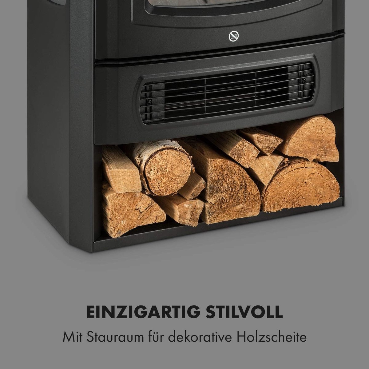 Elektrische Open Haard Ganeey FlameLux Classic 3D – Vrijstaande Elektrische Sfeerhaard met LED Vlammen & Timer – Verwarming 2000W – Realistisch Vlam Effect – Voor Woonkamer, Slaapkamer & Binnenruimte – Pechzwart Houten Design