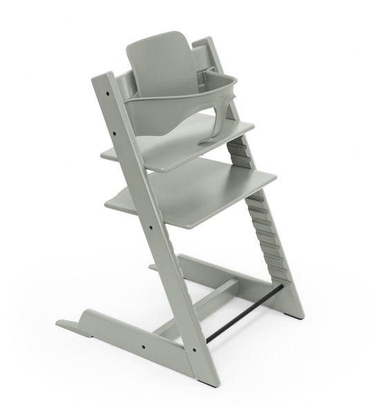 Stokke Tripp Trapp-kinderstoel, gletsjergroen - inclusief stoel + babyset2 voor kinderen van 6-36 maanden - verstelbaar, ergonomisch en gemakkelijk schoon te maken