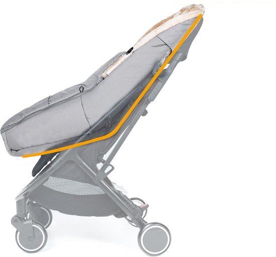 Voetenzak buggy, kunstmatige lamsvacht voetenzak kinderwagen baby winter met ritssluiting, afneembaar, universeel en waterdicht, machinewasbaar, lichtgrijs — afbeelding 2