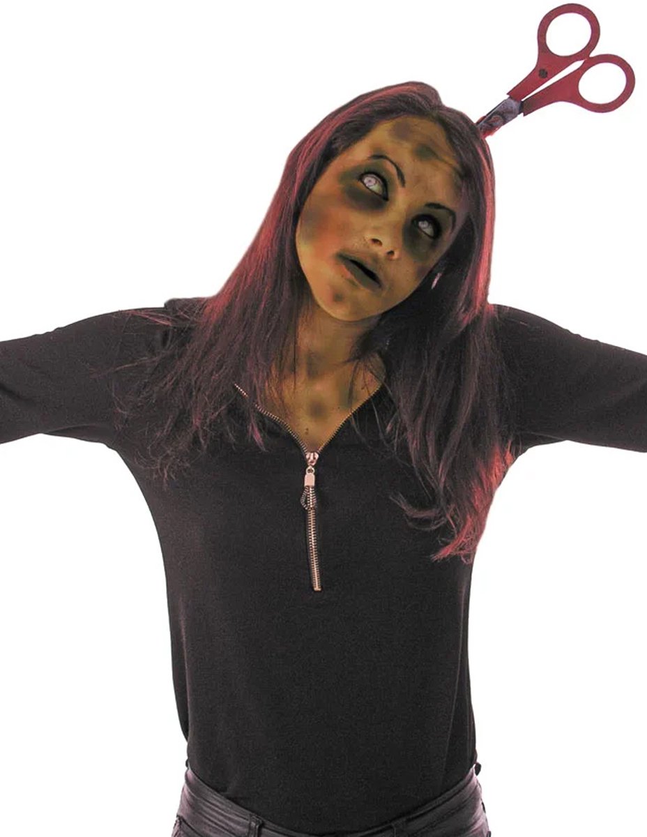 FIESTAS GUIRCA, S.L. - Halloween haarband met bebloede schaar voor volwassenen