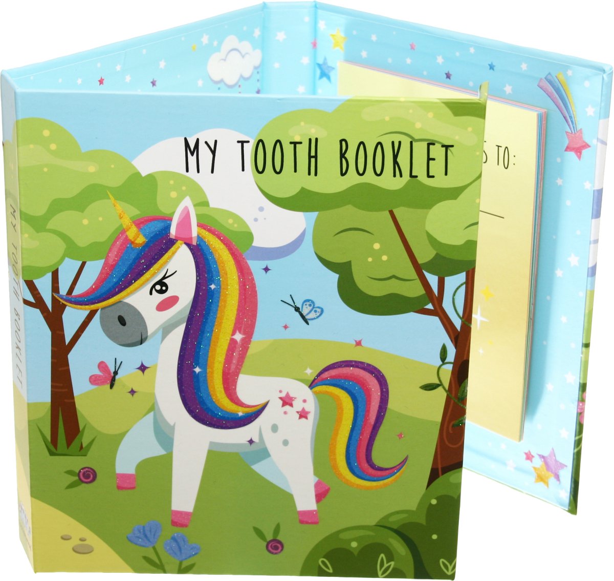 Toothwonders – My Tooth Booklet Unicorn - English - Teethcollectionbook with magnetic closure