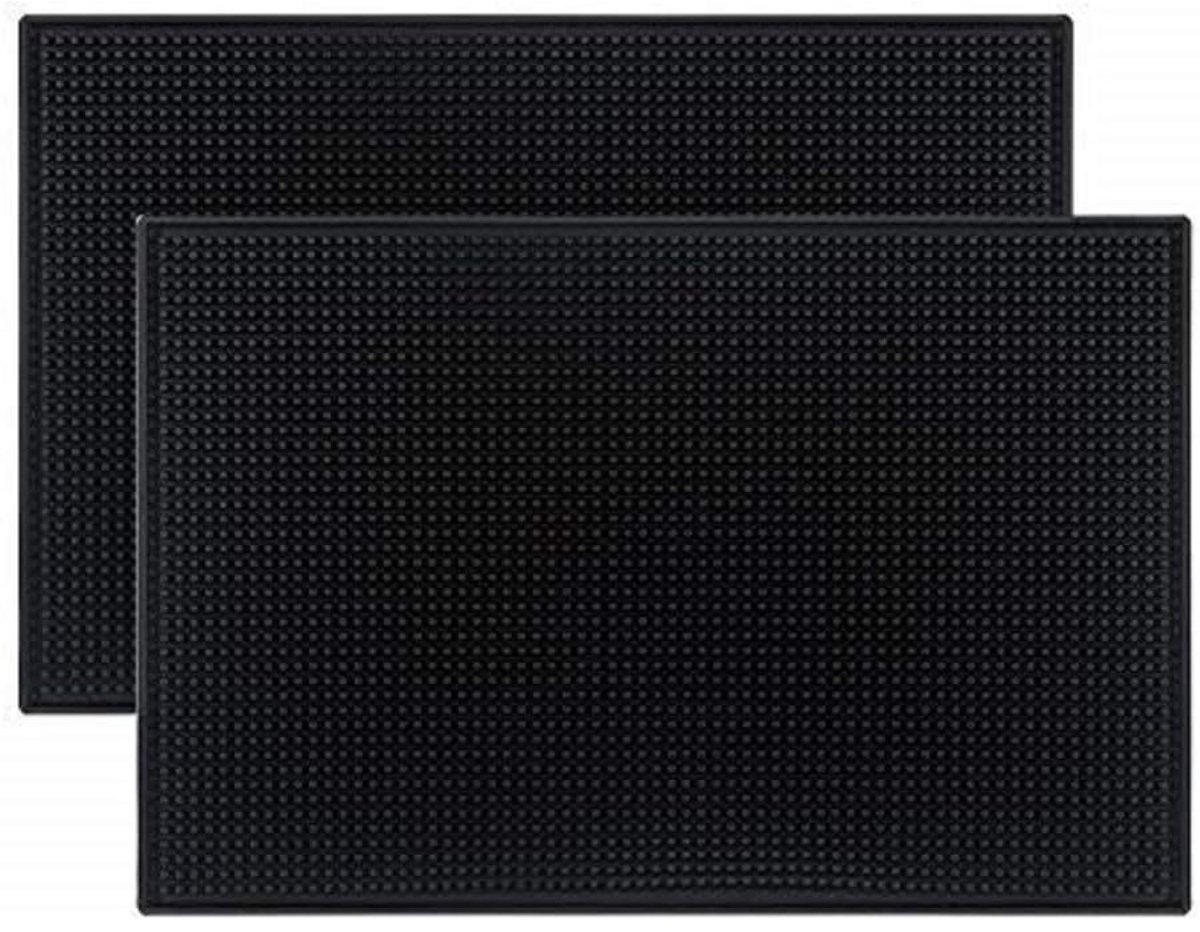 EXCITAT Droogmat - 2-pack - Afdruipmat - PVC - Antislip afdruipmat - 45 x 30 cm - Zwart