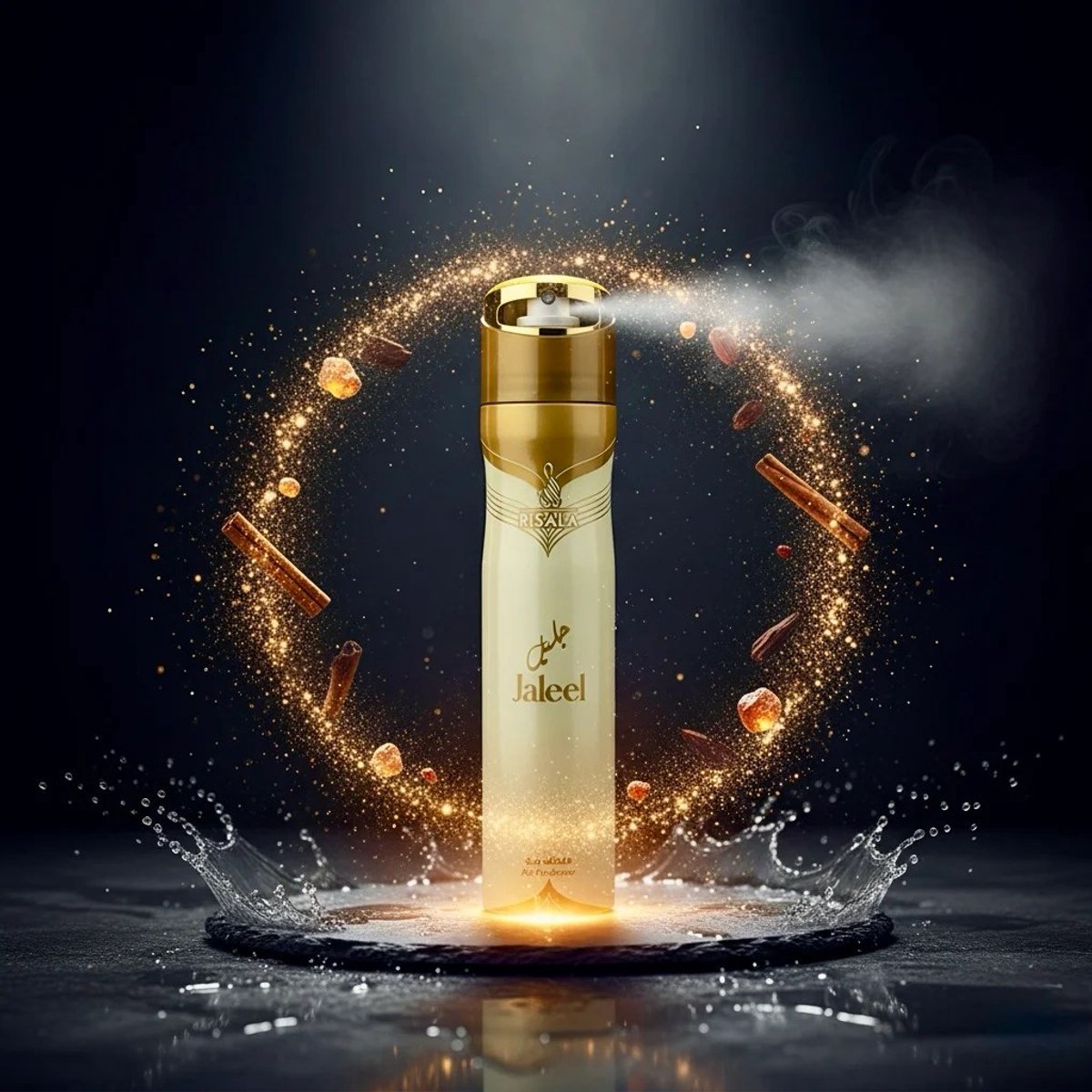 Air Freshener Jaleel by Risala – 300ml x6 – Long Lasting Arabic Oriental Room Spray from Dubai – Woody, Amber, Musk & Spicy Fragrance